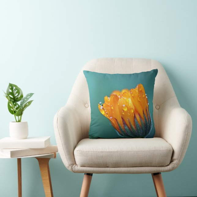 Coussin Fleur Turquoise botanique de Marigold (Chaise)