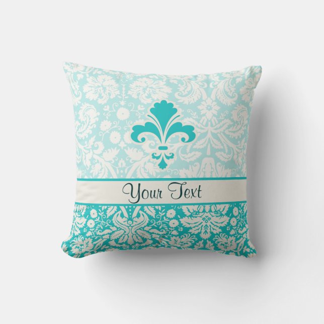 Coussin Fleur turquoise de lis (Recto)