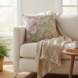 Coussin Fleur Vintage Fanée : Antique Rose Shabby Chic