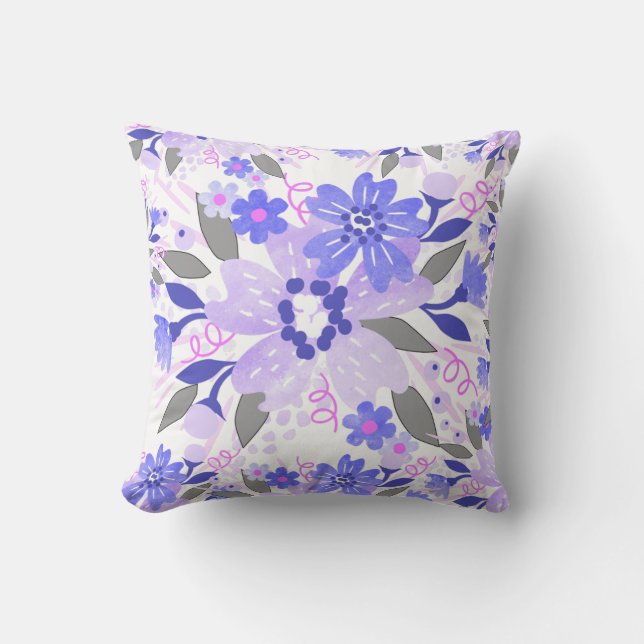 Coussin Fleur violet (Recto)