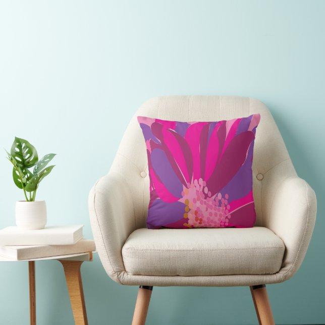 Coussin Fleur violet rose (Chaise)