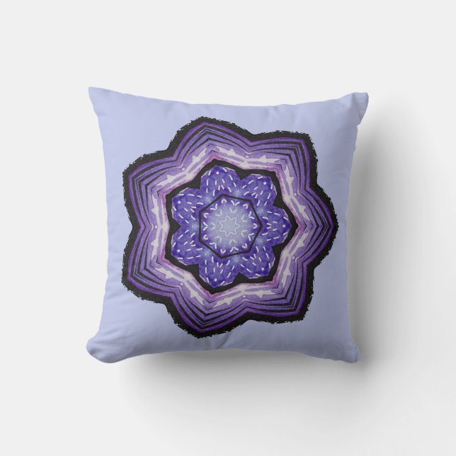 Coussin Fleur violette Belle Art Abstrait (Recto)