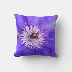 Coussin Fleur violette Clematis