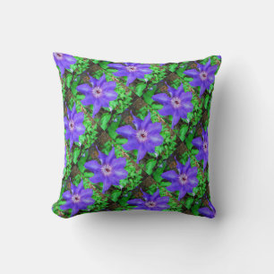Coussin Fleur violette Clematis