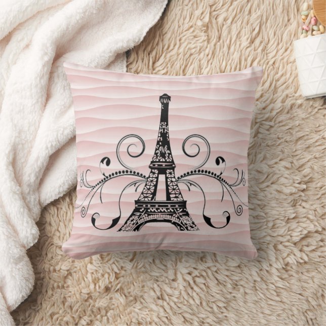 Coussin fleuri de serviettes Eiffel rose (Couverture)