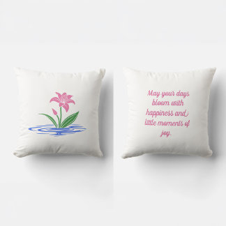 Coussin Fleurir de bonheur | Citation Inspirante Florale