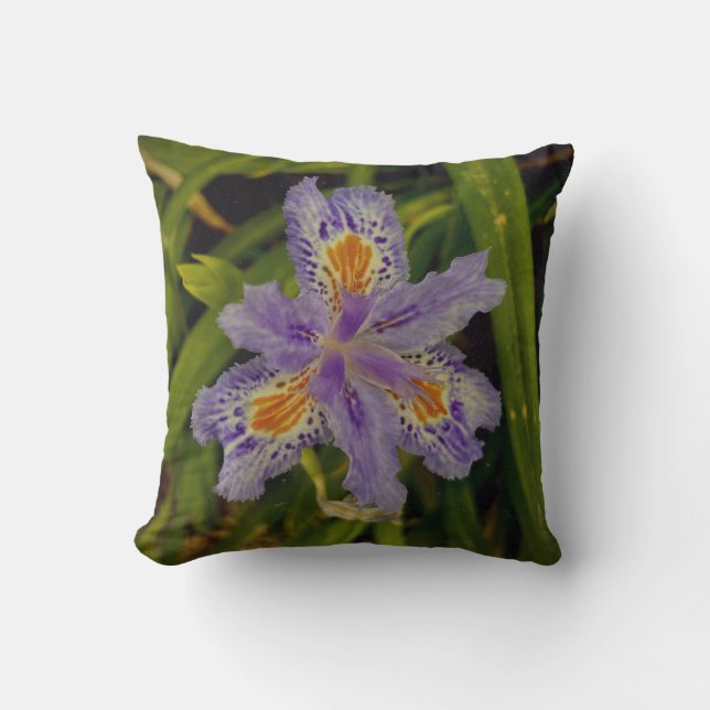 Coussin fleurir en violet  (Recto)