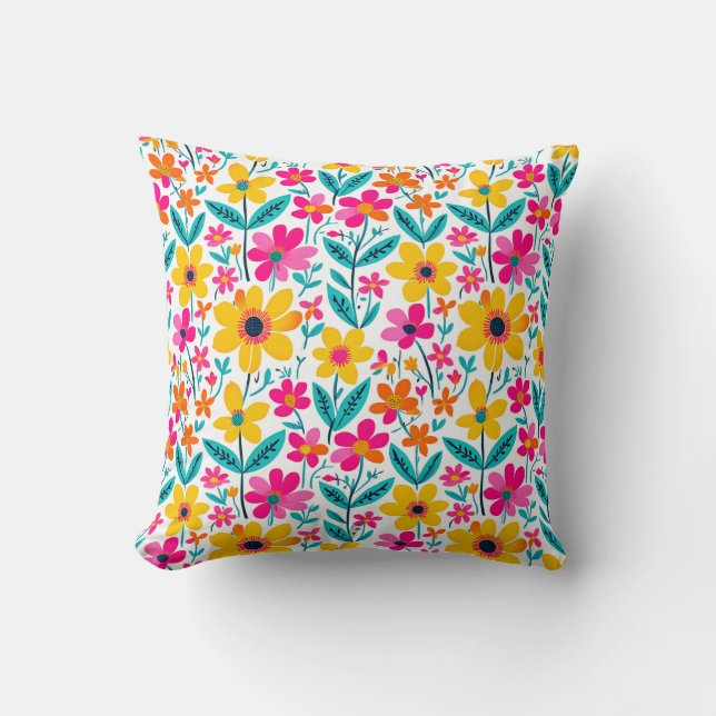 Coussin Fleuris gras et picturaux (Recto)
