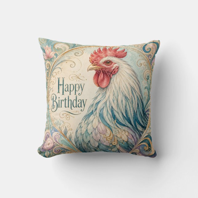 Coussin Fleurissement d'anniversaire du Coq Royal (Recto)