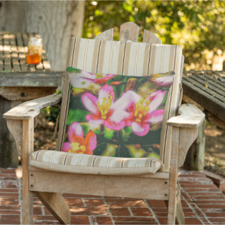 Coussin Fleurs à éclaboussures roses