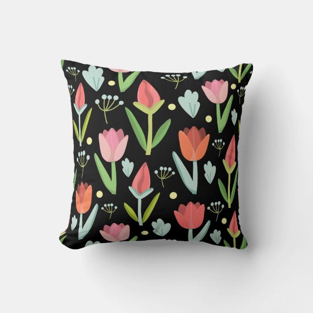 Coussin Fleurs Abstraites colorées Motif (Recto)