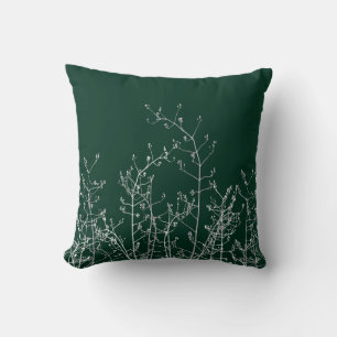 Coussin Fleurs Abstraites modernes élégantes Vert émeraude