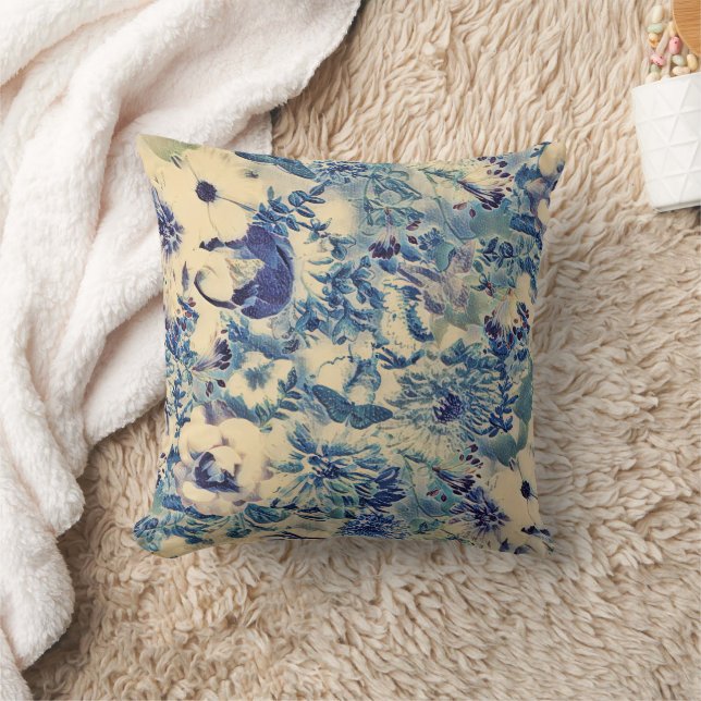 Coussin Fleurs Abstraites rétros Papillon Jardin d'artisan (Couverture)
