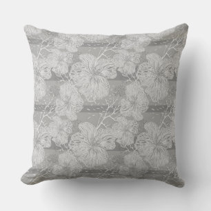 Coussin Fleurs abstraites tropicales sur un arrière - plan