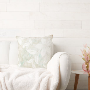 Coussin Fleurs anciennes Crème blanche