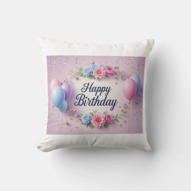Coussin Fleurs anniversaire luxueux élégant extravagant (Recto)