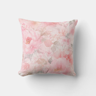 Coussin Fleurs aquarelles Blush Bloom