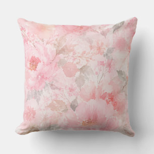 Coussin Fleurs aquarelles Blush Bloom