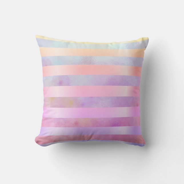 Coussin Fleurs arc-en-ciel Abstraites en aquarelle  (Recto)