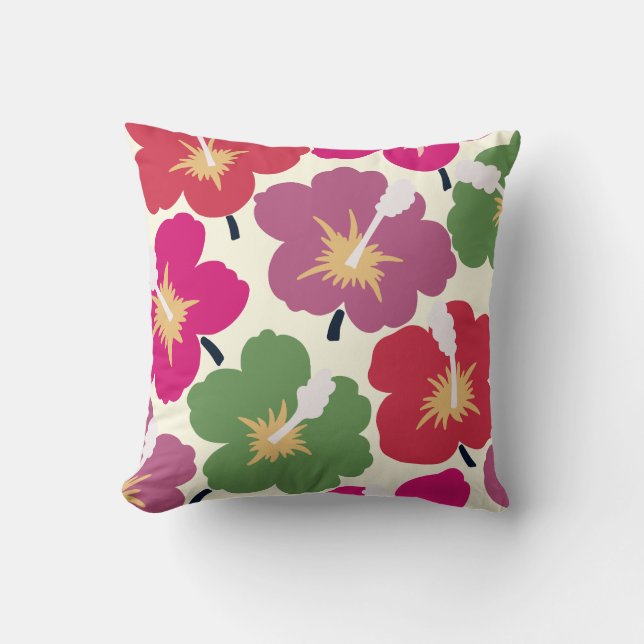 Coussin Fleurs Audacieuses Multicolores  (Recto)