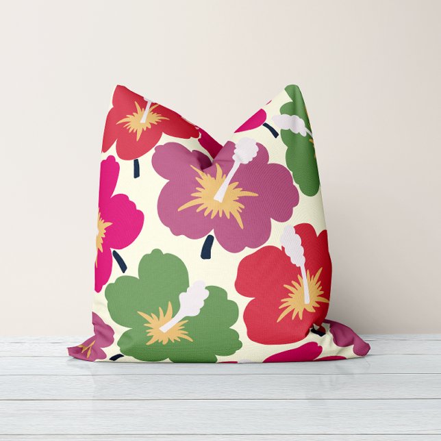 Coussin Fleurs Audacieuses Multicolores  (Créateur téléchargé)