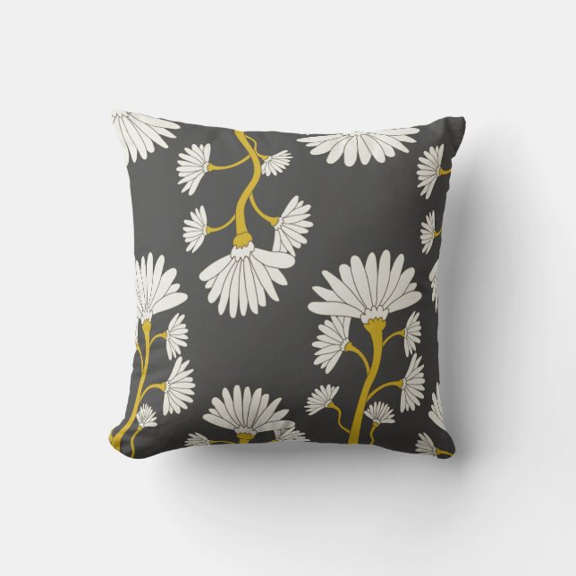 Coussin Fleurs blanches de moutarde (Recto)