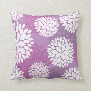 Coussin Fleurs blanches pourpres