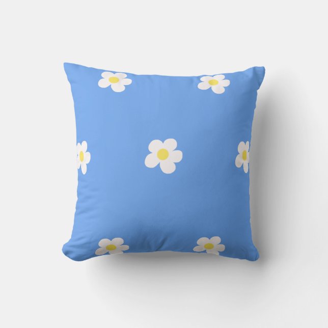 Coussin Fleurs blanches sur l'Arrière - plan Lilac (Recto)