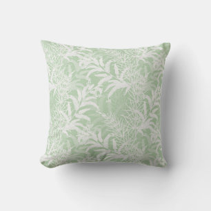 Coussin Fleurs blanches sur vert clair.