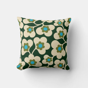 Coussin fleurs blanches vertes orla kiely