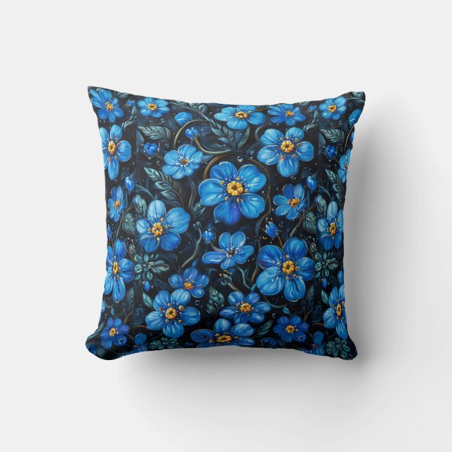 Coussin Fleurs bleues (Recto)