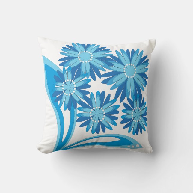 Coussin Fleurs bleues d'origine (Recto)