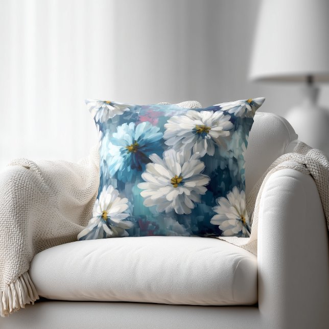 Coussin Fleurs bleues et blanches (Créateur téléchargé)