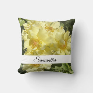 Coussin Fleurs botaniques jaunes