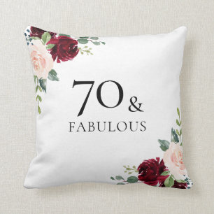 Coussin Fleurs Bourgogne rousse Fleurs femmes 70e annivers