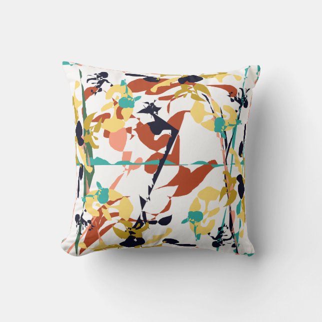 Coussin Fleurs brisées Abstraites (Recto)