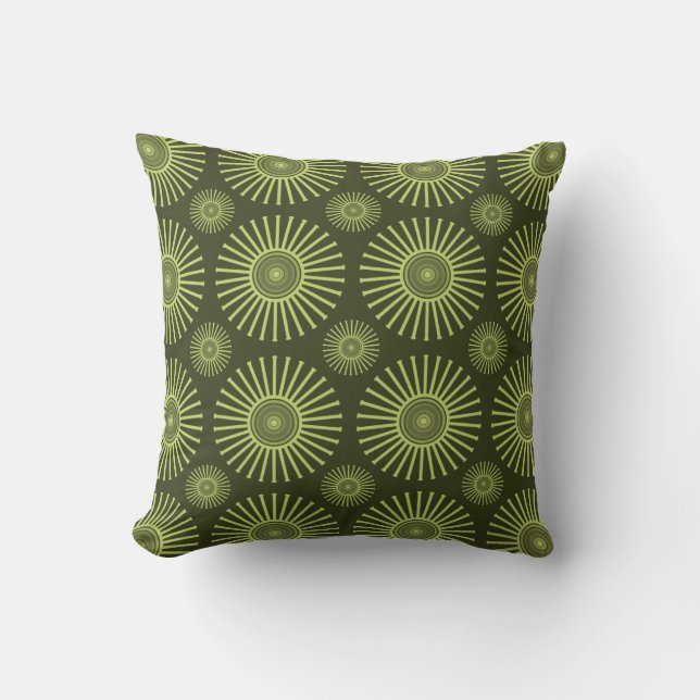 Coussin Fleurs circulaires vertes (Recto)