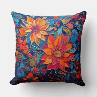 Coussin Fleurs colorées