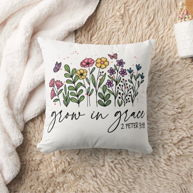 Coussin Fleurs Colorées Grandissant En Sublimation Grace (Couverture)