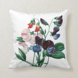 Coussin Fleurs colorées Redoute de pois doux