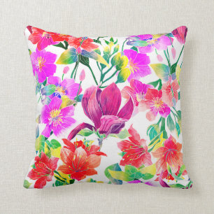 Coussin Fleurs colorées tropicales élégantes
