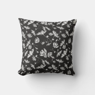 Coussin Fleurs cosmos blanches : motif isolé.