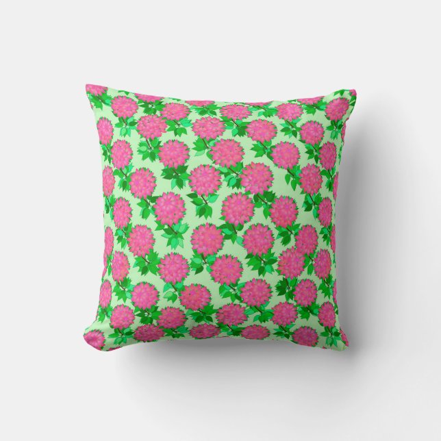 Coussin Fleurs Dahlia rose fuchsia (Recto)