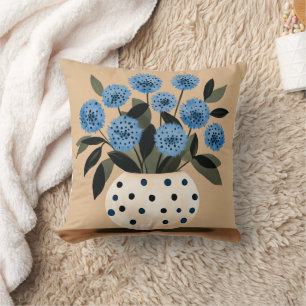 Coussin Fleurs dans un vase à pois