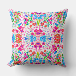 Coussin Fleurs d'aquarelle colorée mignonne motif