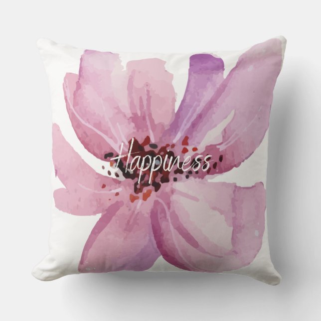 Coussin Fleurs d'aquarelle colorées modernes pour son viol (Recto)