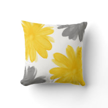 Fleurs d'aquarelle gris jaune