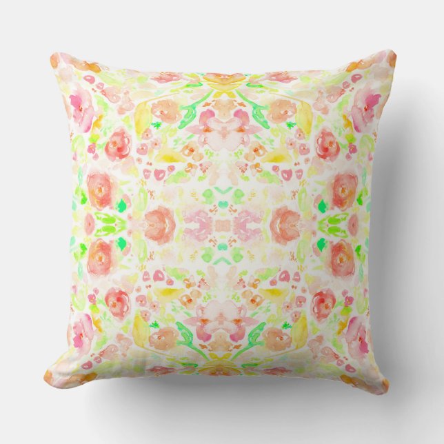Coussin Fleurs d'aquarelle jolies et colorées (Recto)