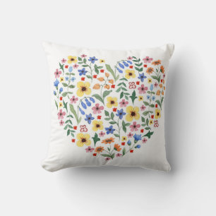 Coussin Fleurs d'aquarelle motif transparent