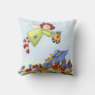 Coussin Fleurs d'arrosage Angel de campagne mignonne